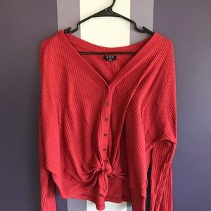 Botton down red sweater!!